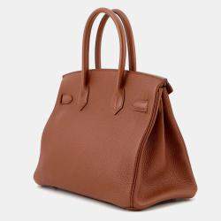 Pre Owned Hermes Birkin Sienne Togo Leather Size 30