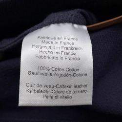 Pre Owned Hermes Sac Aline Blue Indigo/Gold Toile Chevrons Barenia Leather Size Mm