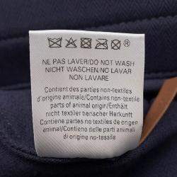 Pre Owned Hermes Sac Aline Blue Indigo/Gold Toile Chevrons Barenia Leather Size Mm