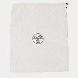 Pre Owned Hermes Sac Aline Blue Indigo/Gold Toile Chevrons Barenia Leather Size Mm