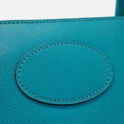 Pre Owned Hermes  Bolide 35 Blue Leather Bag