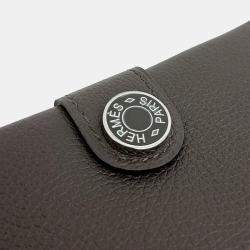 Pre Owned Hermes Brown Leather R.M.S. Card Wallet
