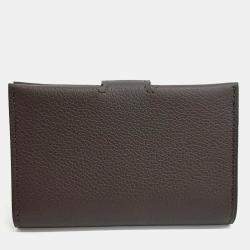 Pre Owned Hermes Brown Leather R.M.S. Card Wallet
