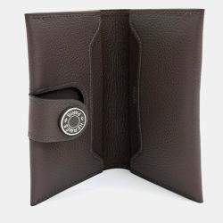 Pre Owned Hermes Brown Leather R.M.S. Card Wallet