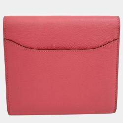 Pre Owned Hermes Pink Leather Constance Half Wallet