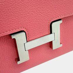 Pre Owned Hermes Pink Leather Constance Half Wallet