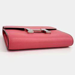 Pre Owned Hermes Pink Leather Constance Half Wallet