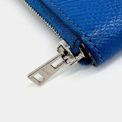 Pre Owned Hermes Blue Leather Silky Long Wallet