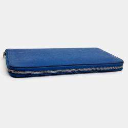 Pre Owned Hermes Blue Leather Silky Long Wallet