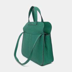 Pre Owned Hermes Green Leather Halzan Bag 31