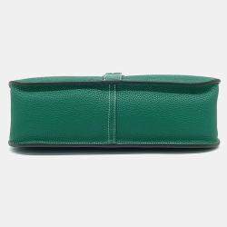 Pre Owned Hermes Green Leather Halzan Bag 31