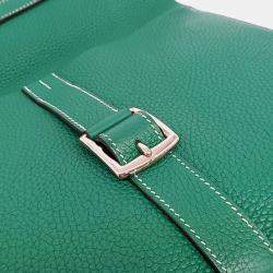 Pre Owned Hermes Green Leather Halzan Bag 31