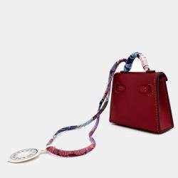 Pre Owned Hermes Red Leather Kelly Twilly Bag Charm