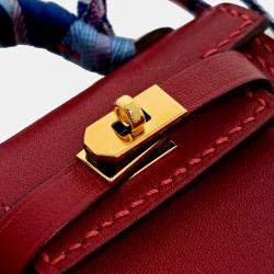 Pre Owned Hermes Red Leather Kelly Twilly Bag Charm