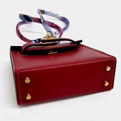 Pre Owned Hermes Red Leather Kelly Twilly Bag Charm