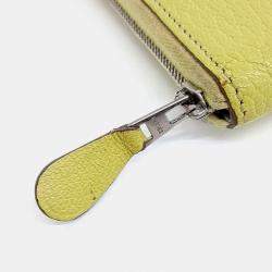 Pre Owned Hermes Yellow Leather long wallet