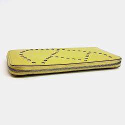 Pre Owned Hermes Yellow Leather long wallet