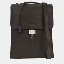 Pre Owned Hermes Sac a Depeches Vert Gris Taurillon Clemence Handbag
