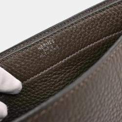 Pre Owned Hermes Sac a Depeches Vert Gris Taurillon Clemence Handbag