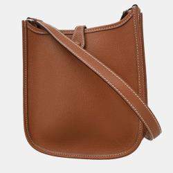 Pre Owned Hermes Cognac Epsom Evelyne TPM Shoulder Bag