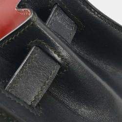 Pre Owned Hermes Black Rouge H Box Calf Kelly 28 Sellier 2way Handbag