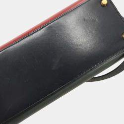 Pre Owned Hermes Black Rouge H Box Calf Kelly 28 Sellier 2way Handbag