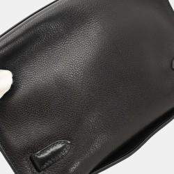 Pre Owned Hermes Black Evergrain Kelly Pochette Handbag