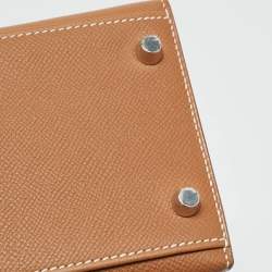 Pre Owned Hermes Gold Epsom Leather Palladium Finish Kelly Sellier 28 Bag