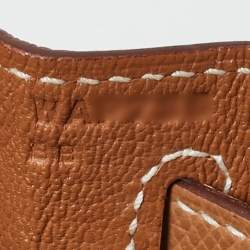 Pre Owned Hermes Gold Epsom Leather Palladium Finish Kelly Sellier 28 Bag