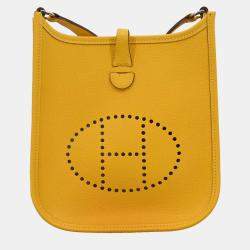 Pre Owned Hermes Jaune Epsom Evelyne TPM Shoulder Bag