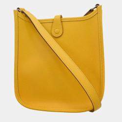 Pre Owned Hermes Jaune Epsom Evelyne TPM Shoulder Bag