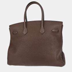 Pre Owned Hermes Ebene Togo Birkin 35 Handbag