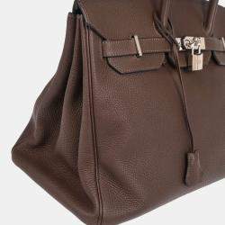 Pre Owned Hermes Ebene Togo Birkin 35 Handbag