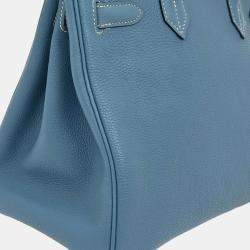 Pre Owned Hermes Blue Jean Togo Birkin 30 Handbag