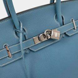 Pre Owned Hermes Blue Jean Togo Birkin 30 Handbag