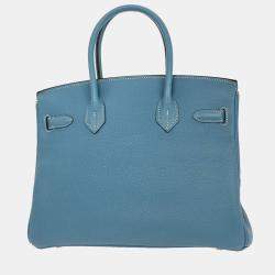 Pre Owned Hermes Blue Jean Togo Birkin 30 Handbag