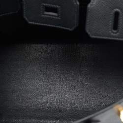 مملوكة مسبقًا Hermes Noir Epsom Leather Gold Finish Birkin Sellier 25 Bag