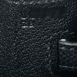 مملوكة مسبقًا Hermes Noir Epsom Leather Gold Finish Birkin Sellier 25 Bag