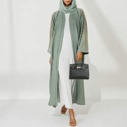 مملوكة مسبقًا Hermes Noir Epsom Leather Gold Finish Birkin Sellier 25 Bag