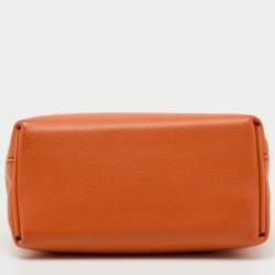 Pre Owned Hermès Orange Evercolor and Swift Leather Silver Finish 24/24 21 Bag 