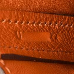 Pre Owned Hermès Orange Evercolor and Swift Leather Silver Finish 24/24 21 Bag 