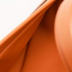 Pre Owned Hermès Orange Evercolor and Swift Leather Silver Finish 24/24 21 Bag 