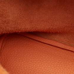 Pre Owned Hermes Orange Togo Leather Picotin Lock 18 Bag