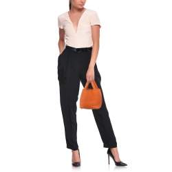Pre Owned Hermes Orange Togo Leather Picotin Lock 18 Bag