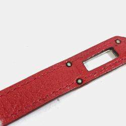 Pre Owned Hermes Kelly Chevre Rouge Coupe Red Medium Compact Trifold Wallet