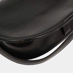 Pre Owned Hermes Black Box Calf Double H Shoulder Bag