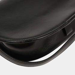 Pre Owned Hermes Black Box Calf Double H Shoulder Bag