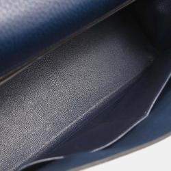 Pre Owned Hermes Kelly 32 Retourne 2way Blue Indigo Ardennes Handbag