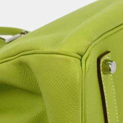 Pre Owned Hermes Birkin 35 Kiwi Epsom Candy Handbag