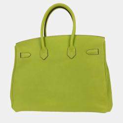 Pre Owned Hermes Birkin 35 Kiwi Epsom Candy Handbag